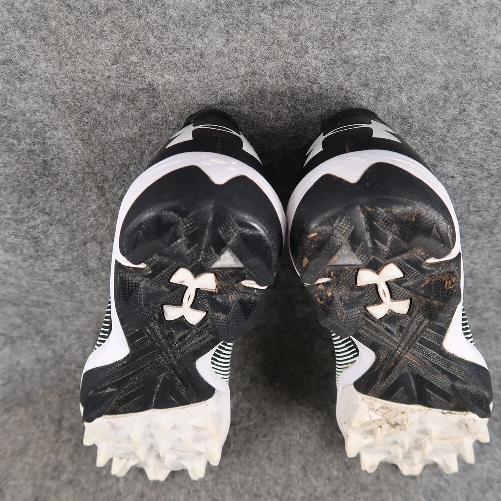 Under Armour Shoes Kids 1 Baseball Cleats Leadoff Low RM Black White Lace Up - Picture 10 of 12